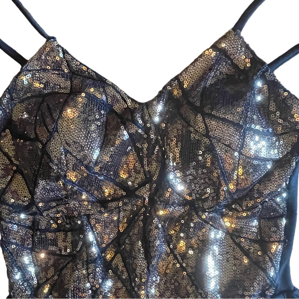 Alt.B Black sequin top jumpsuit teen size small. - Picture 3 of 4